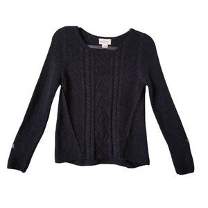 Ralph Lauren Denim & Supply Womens Black Cable Knitted 100% Cotton Sweater Top S